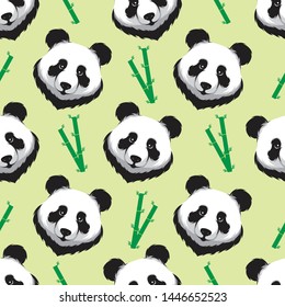 Cute panda seamless pattern. Panda Seamless Pattern Background