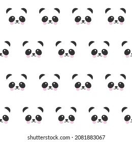 Cute panda seamless pattern background. Vector illustration. Cute pattern background