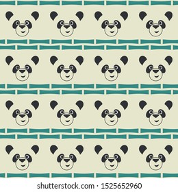 Cute panda. Seamless vector illustration with abstract image of pandas and bamboo