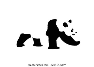 cute panda set Vector illustration isolated on colorful Set of cute big pandas in different poses. flat vector illustration design