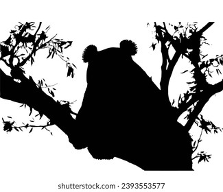 cute panda Silhouette. Cute panda vector illustration.