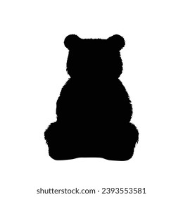 cute panda Silhouette. Cute panda vector illustration.