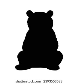 cute panda Silhouette. Cute panda vector illustration.