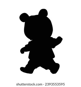 cute panda Silhouette. Cute panda vector illustration.