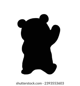 cute panda Silhouette. Cute panda vector illustration.