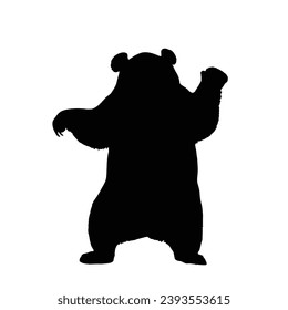cute panda Silhouette. Cute panda vector illustration.