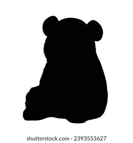 cute panda Silhouette. Cute panda vector illustration.