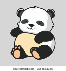a Cute panda silhouette vector illustration