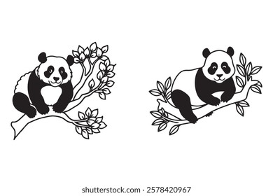 Cute Panda Silhouettes group image