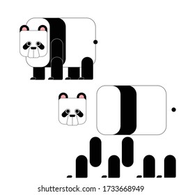 Cute Panda Simple Minimalist Vector Flat Animatable Animation After Effects Adobe Animate Flash Riggable Character Isolated Illustration