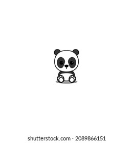 Cute panda sitting cartoon, vector illustration