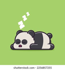 Cute panda sleep cartoon illustration