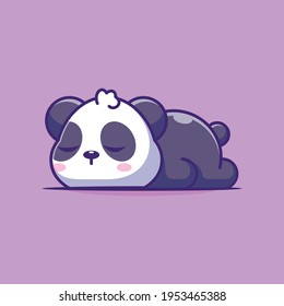 Cute panda sleeping cartoon illustration