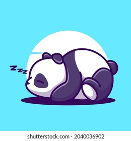 cute panda sleeping, cartoon mascot icon vector illustration. premium quality