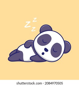 Ilustración del icono del vector de dibujos animados Cute Panda Sleeping. Concepto plano de mascota de caracteres animales.