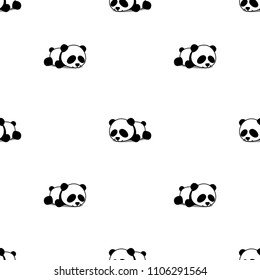 Cute panda sleeping seamless pattern, vector illustration