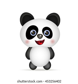 cute Panda smiling on white background vector illustration