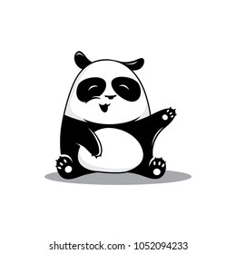 Cute panda Smiling Vector Illustration On White Background