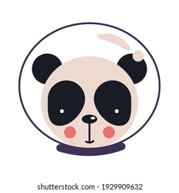 cute panda with space helmet