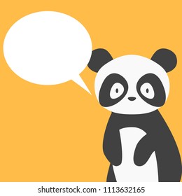 Cute panda with a speech bubble