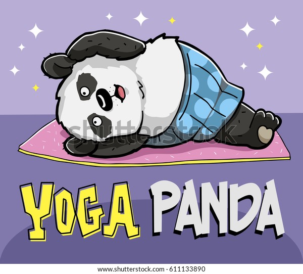 Cute Panda Sports On Yoga Mat Stock Vector Royalty Free 611133890