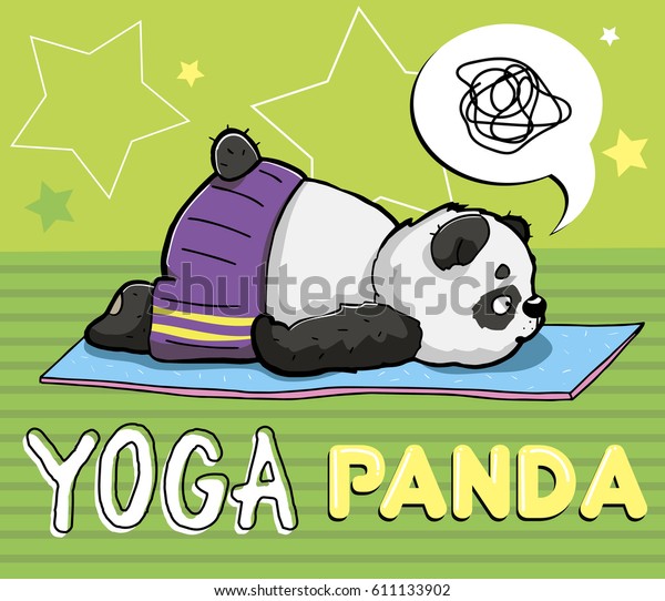 Cute Panda Sports On Yoga Mat Stock Image Download Now