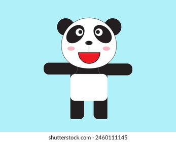 Cute Panda Standing Cartoon Vector Icon Illustration