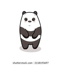 cute panda is standing, like an adorable stuffed panda