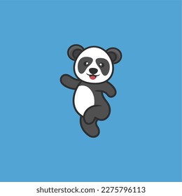 diseño de logotipo de pie de panda lindo
