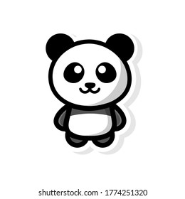 Cute panda standing Vector Icon Illustration. fox Mascot Cartoon Character. Animal Icon Concept White Isolated. Flat Cartoon Style Suitable for logo, Tshirt Design, Banner, Flyer, Sticker,