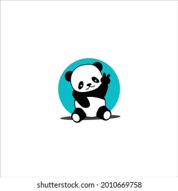 Cute panda  sticker collection  vector illustration  panda cartoon  simple vector  simple panda  minimalist illustration