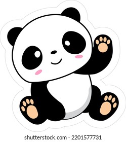 Cute panda sticker decal or fridge magnet