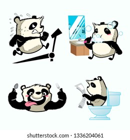 cute panda sticker, panda patches