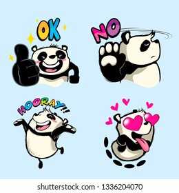 cute panda sticker, panda patches