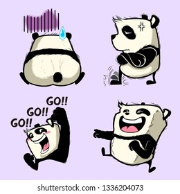 cute panda sticker, panda patches