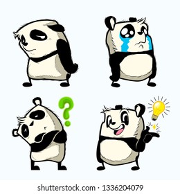 cute panda sticker, panda patches