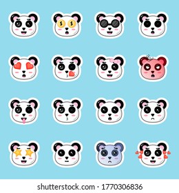 Cute Panda Stickers Set Vector Stock Vector (Royalty Free) 1770306836 ...