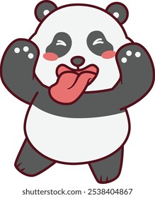 Cute Panda Is Sticking Out its Tongue Illustration