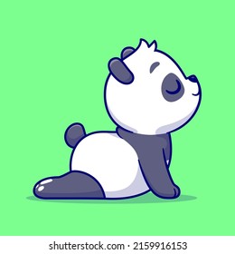 Cute Panda Stretching Yoga Cartoon Vektorsymbol Illustration. Animal Sport Icon Konzept isolierter Premium Vektor. Flachbildkartonstil