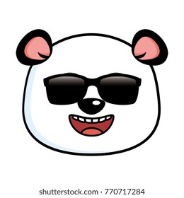 Cute Panda With Sunglasses Emoji Kawaii