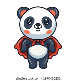 Cute panda super hero cartoon