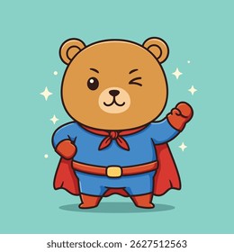 Ilustração de ícone de vetor de desenhos animados de super-heróis da panda bonito. Vetor Premium Isolado Do Conceito Animal Icon. Estilo de Desenho Animado Plano