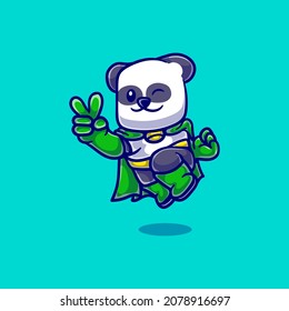 cute panda superhero illustration, suitable for mascot design, t-shirts, and others about superhero panda