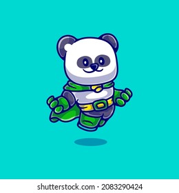 cute panda superhero illustration, suitable for mascot design, t-shirts, and others about superhero panda