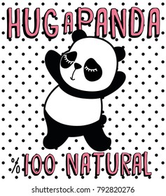 cute panda, sweet character for your design, hug a panda