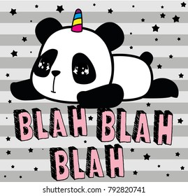 cute panda, sweet character for your design, blah blah blah