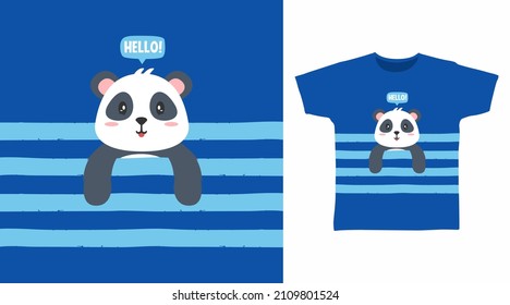 Cute panda tee designs concept