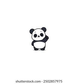 Lindo panda pulgares de dibujos animados, Ilustración vectorial