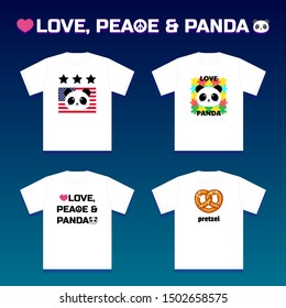 cute panda t-shirt character fancy goods