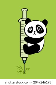 Vector de la vacuna contra el Panda para los niños y la educación 